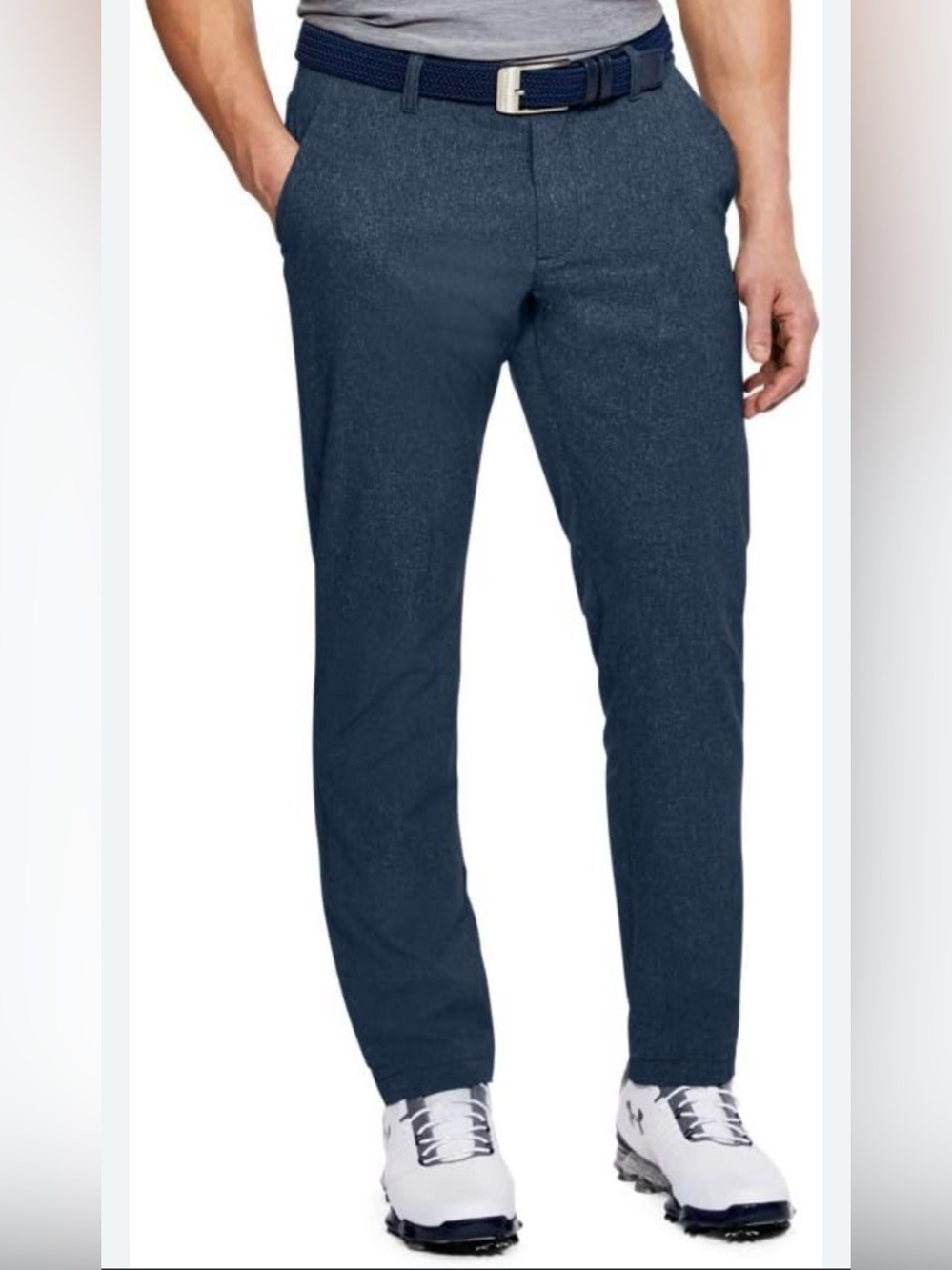 Under Armour Mens Sportswear Golf Athletic Vented Pant Navy Straight Cut SZ 36